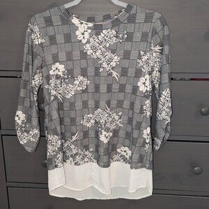 Black and white blouse, size small